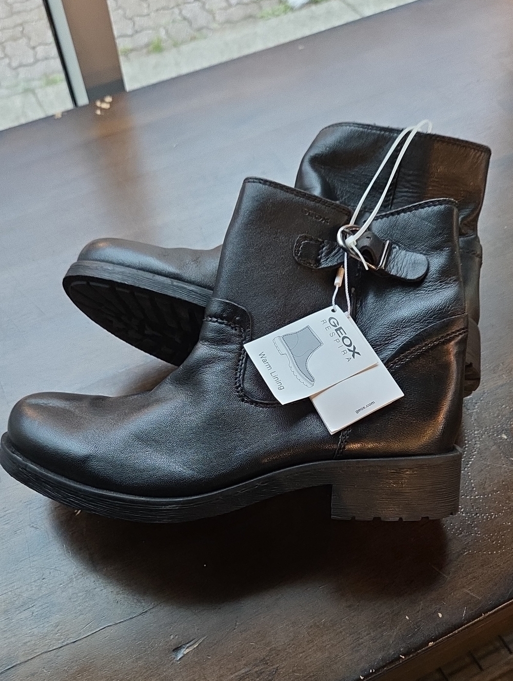 Geox Size EU 39 US 9 Black Leather Men's Ankle Boots with Buckle